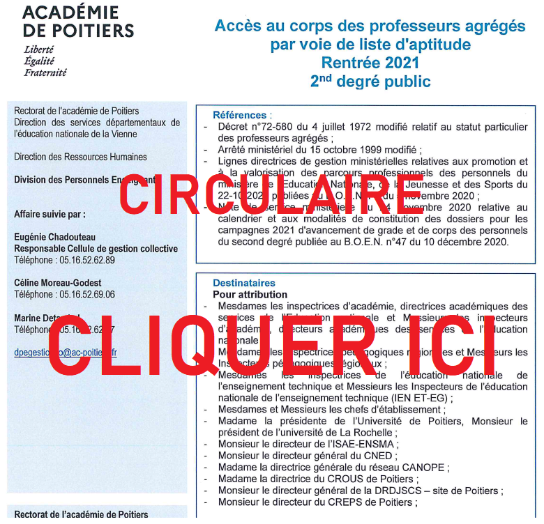 Liste D'aptitude Pour L'accès Au Corps Des Professeurs Agrégés